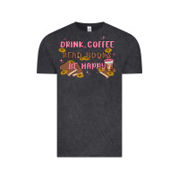 Vintage Black drink coffee read books be happy Vintage Tee - MaliasSmallBusiness