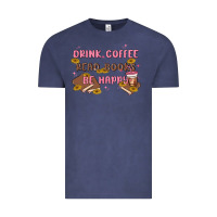 Vintage Denim drink coffee read books be happy Vintage Tee - MaliasSmallBusiness