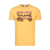 Vintage Mustard drink coffee read books be happy Vintage Tee - MaliasSmallBusiness