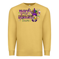 Antique Gold Mardi Gras drinking team with gnome Premium Sweatshirt - HowdyJamesFarm