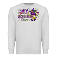 Dove Grey Mardi Gras drinking team with gnome Premium Sweatshirt - HowdyJamesFarm