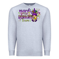Heather Grey Mardi Gras drinking team with gnome Premium Sweatshirt - HowdyJamesFarm