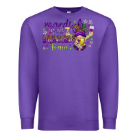 Purple Mardi Gras drinking team with gnome Premium Sweatshirt - HowdyJamesFarm