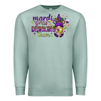 Seafoam Mardi Gras drinking team with gnome Premium Sweatshirt - HowdyJamesFarm