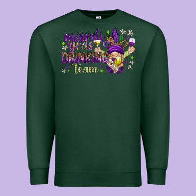 Mardi Gras Drinking Team With Gnome Premium Sweatshirt Designed By Howdyjamesfarm
