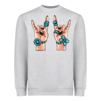 Heather Grey gemstone rock hand Heavyweight Sweatshirt - MaliasSmallBusiness