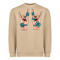 Mushroom gemstone rock hand Heavyweight Sweatshirt - MaliasSmallBusiness