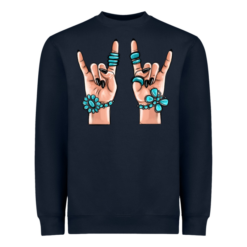 Gemstone Rock Hand Heavyweight Sweatshirt by MaliasSmallBusiness | Teevron