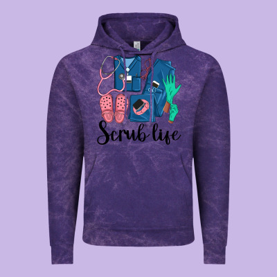 Scrub Life Nurse Vintage Hoodie Designed By Lillyallendesigns