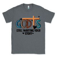 Charcoal Heather god is still waiting your story Classic Tee - MaliasSmallBusiness