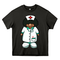 African Nurse Gnome Afro Hair Heavy Core Tee | Teevron