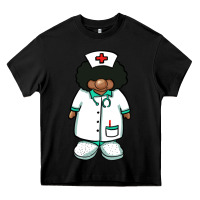 Black african nurse gnome afro hair Heavy Core Tee - BarkalooDesign