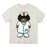 Cream african nurse gnome afro hair Heavy Core Tee - BarkalooDesign