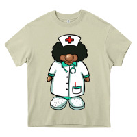 Mossy african nurse gnome afro hair Heavy Core Tee - BarkalooDesign