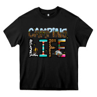 Black camping life Heavy Core Tee - CowhideDigitalArt