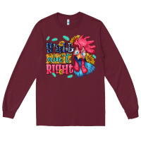 Burgundy yall aint right with chicken Long Sleeve Tee - NancyCooperArtShop