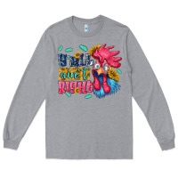Heather Grey yall aint right with chicken Long Sleeve Tee - NancyCooperArtShop