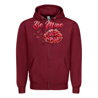 Burgundy be mine kiss Zipper Hoodie - RanaPortraitStore