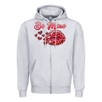 Heather Grey be mine kiss Zipper Hoodie - RanaPortraitStore