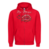 Red be mine kiss Zipper Hoodie - RanaPortraitStore