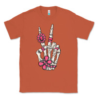 Copper pink gemstone peace skeleton hand Classic Tee - MaliasSmallBusiness
