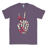 Lavender pink gemstone peace skeleton hand Classic Tee - MaliasSmallBusiness