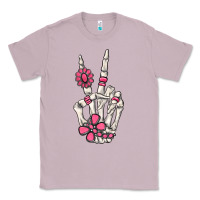 Lilac pink gemstone peace skeleton hand Classic Tee - MaliasSmallBusiness