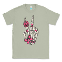 Matcha pink gemstone peace skeleton hand Classic Tee - MaliasSmallBusiness