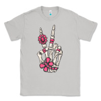 Moon Dust pink gemstone peace skeleton hand Classic Tee - MaliasSmallBusiness