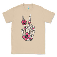 Mushroom pink gemstone peace skeleton hand Classic Tee - MaliasSmallBusiness