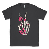 Smoke pink gemstone peace skeleton hand Classic Tee - MaliasSmallBusiness