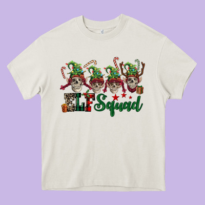 Elf Squad Skulls Heavy Core Tee Designed By Fadigitalartstudio