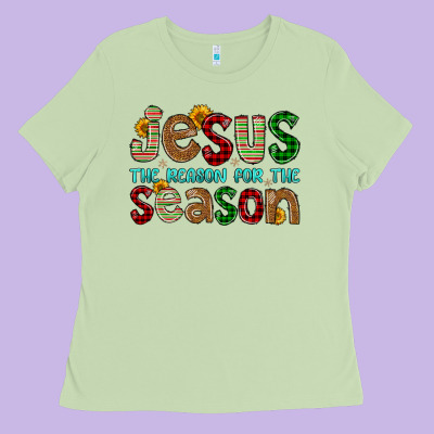 Jesus The Reason For The Season Ladies Tee Designed By Fadigitalartstudio