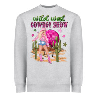 Heather Grey wild west cowboy show Heavyweight Sweatshirt - NancyCooperArtShop