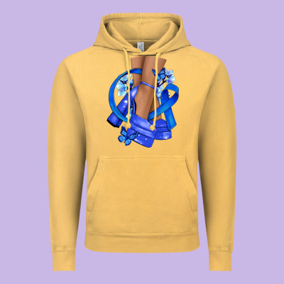 Colon Cancer Heels Vintage Hoodie Designed By Nancycooperartshop