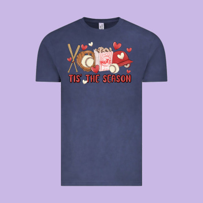 Tis The Season Baseball Vintage Tee Designed By Maliassmallbusiness