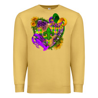 Antique Gold Mardi Gras heart Premium Sweatshirt - HowdyJamesFarm