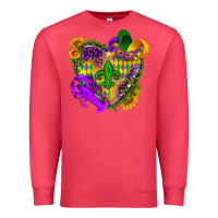 Cardinal Mardi Gras heart Premium Sweatshirt - HowdyJamesFarm