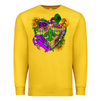 Lemon Mardi Gras heart Premium Sweatshirt - HowdyJamesFarm
