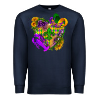 Navy Mardi Gras heart Premium Sweatshirt - HowdyJamesFarm