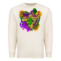 Sandshell Mardi Gras heart Premium Sweatshirt - HowdyJamesFarm