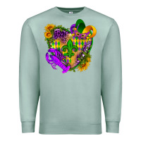 Seafoam Mardi Gras heart Premium Sweatshirt - HowdyJamesFarm