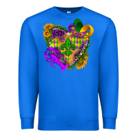 True Royal Mardi Gras heart Premium Sweatshirt - HowdyJamesFarm