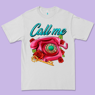 Call Me Roses And Pink Telephone Premium Tee Designed By Adodesignshop