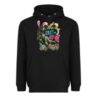 Black Happy Easter Day T-Rex Heavyweight Hoodie - HowdyJamesFarm