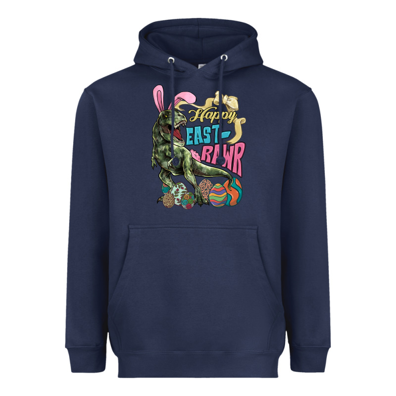 Happy Easter Day T-rex Heavyweight Hoodie by HowdyJamesFarm | Teevron
