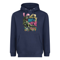 Navy Happy Easter Day T-Rex Heavyweight Hoodie - HowdyJamesFarm