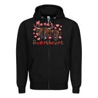 Black mama's sweetheart highland cow and calf Zipper Hoodie - RanaPortraitStore