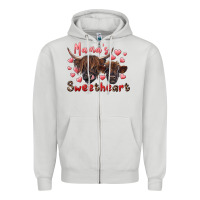 Dove Grey mama's sweetheart highland cow and calf Zipper Hoodie - RanaPortraitStore