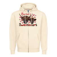 Mama's Sweetheart Highland Cow And Calf Zipper Hoodie | Teevron